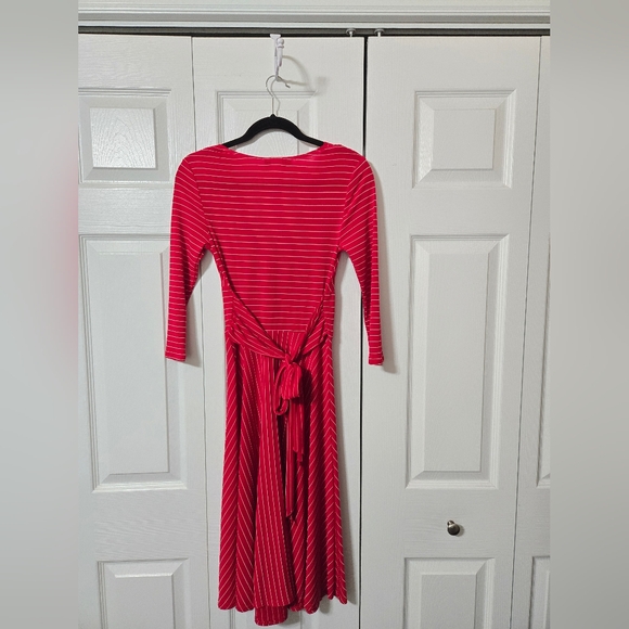 Red Belted Dress With White Stripes, Size XS, B Moss Clothing Company, EUC - Picture 16 of 16